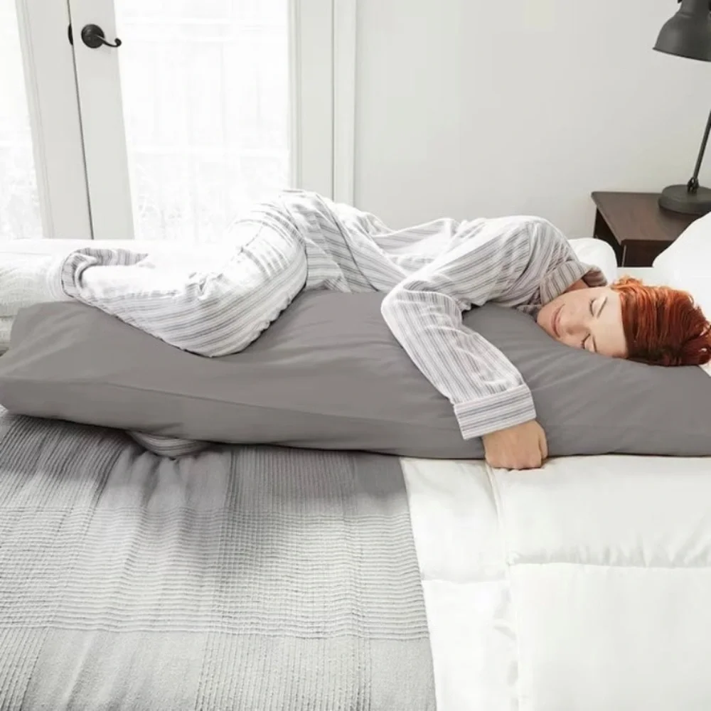 IKEA White body pillow with grey cover